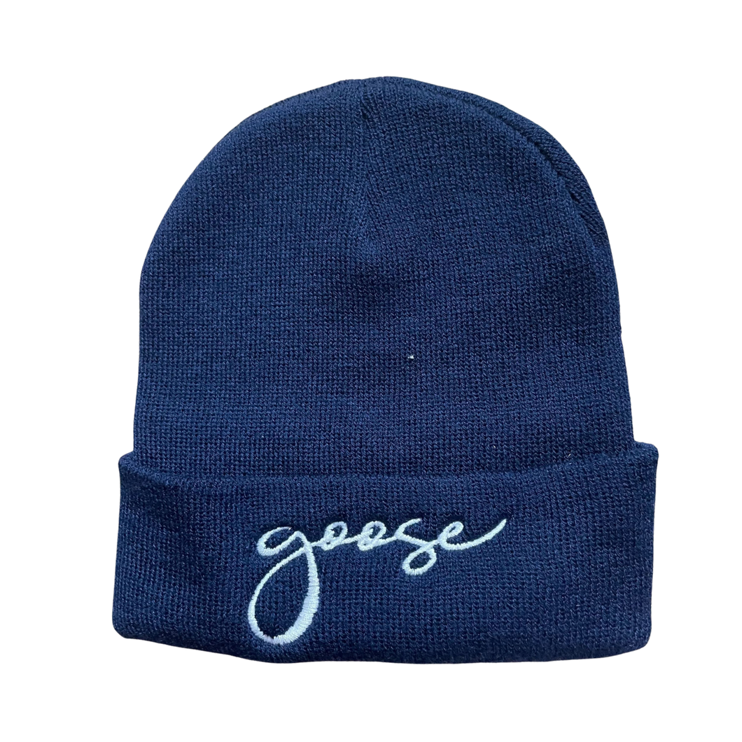 Script Logo Beanie - Navy Blue